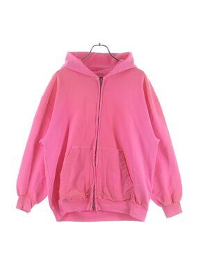 Balenciaga Vintage Small Zip Up Hoodie Wash Pink